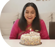 A fresh cake delivered to a home in India